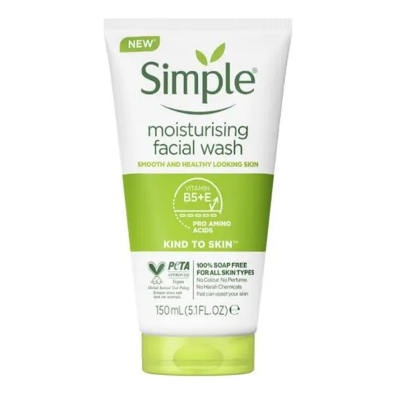 Simple Limpiador Facial Humectante Rostro 150 Ml
