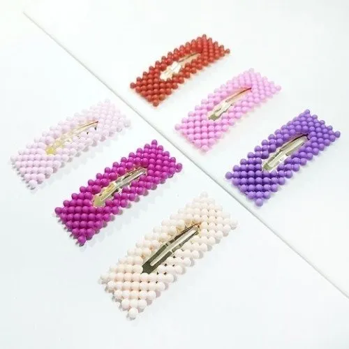 Set De Hebillas Tic Tac Perlas Color Pack X 12 U. Por Mayor 