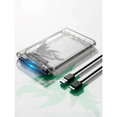 Case Hd Externo Usb 3.0 Transparente Para Hd/ssd Sata 2,5  Pholex Gaveta Adaptador Portátil Notebook E Pc Transparência