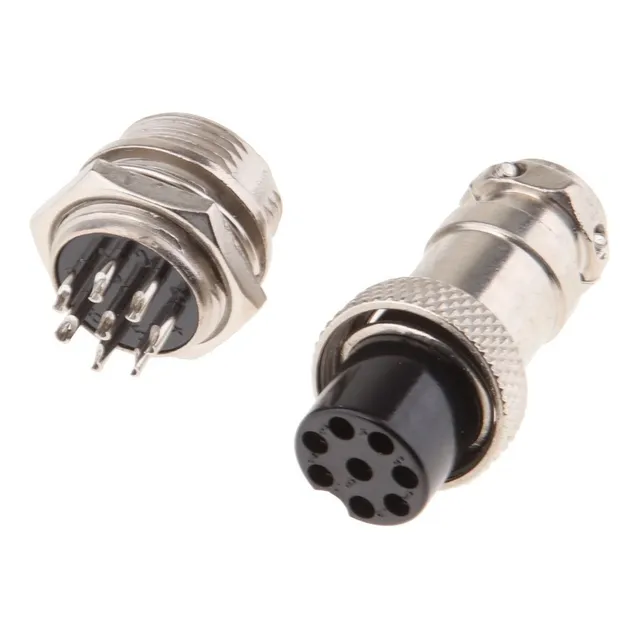 Par Conector Gx16 8 Pines Macho Aéreo Y Hembra Para Chasis