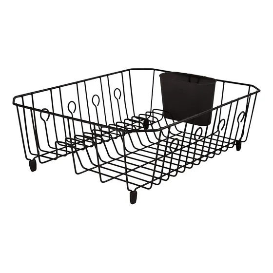 Rubbermaid Alto Ancho Largo Escurridor Plato Acero Negro