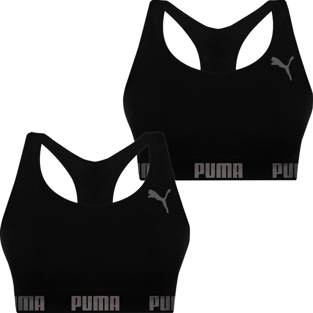 Kit 2 Top Puma Nadador Sem Costura Feminino Academia Kit 2 Top Puma Nadador Sem Costura Feminino Academia