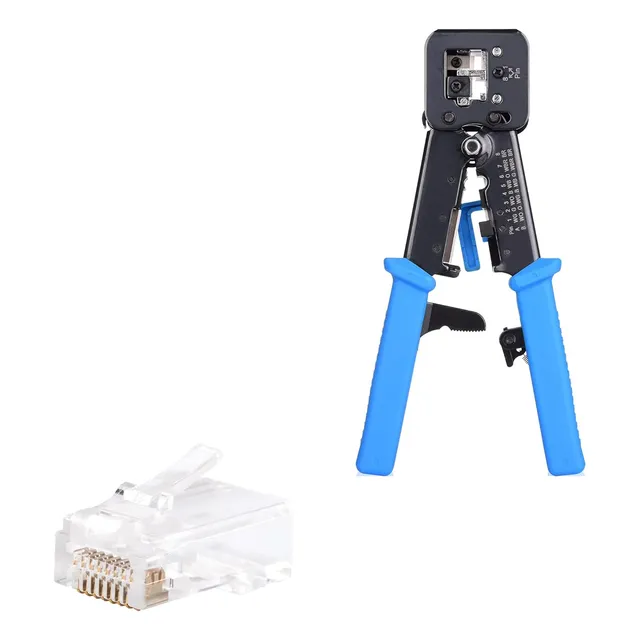 Paquete De Herramienta De Crimpado Modular Rj45 Con Conector