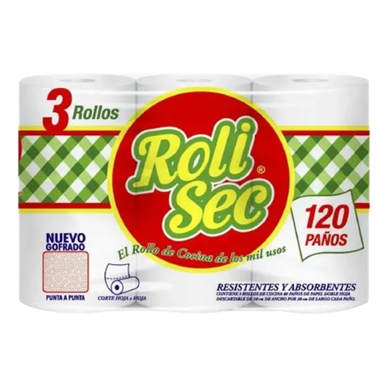 Pack Rollo De Cocina Roli Sec 3x40p - X16u Pack_ahorro