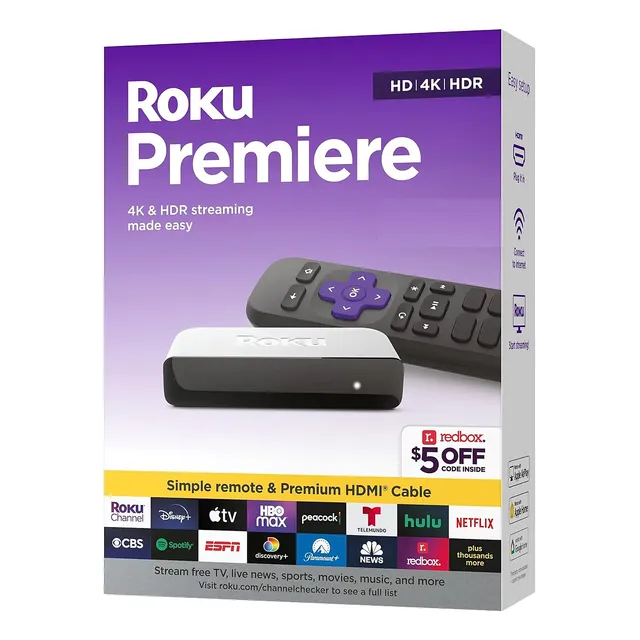 Tv Box Roku Premiere Reproductor De Streaming 4k Hdmi Wi-fi