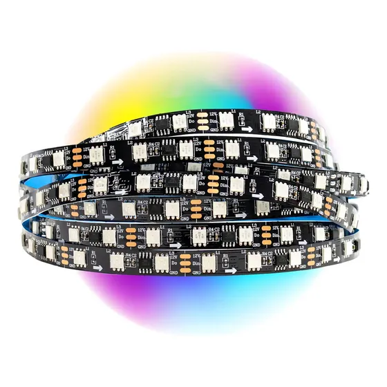 Fita LED 5m 300 Leds RGB Ws2811 12V Preta IP20 Vlx LED Excelence