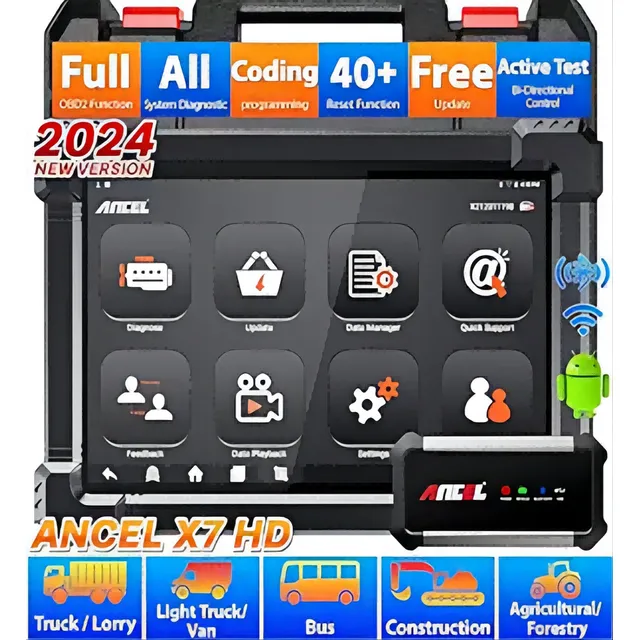 Scanner Automotivo Caminhoes Onibus E Maquinas Ancel X7 Hd 
