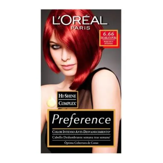 5 Pz Tinte Para Cabello L'oréal Paris Preference 6.66 Escar