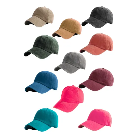 12 Gorras Visera Lisas Vintage Gastadas A Elegir Por Mayor