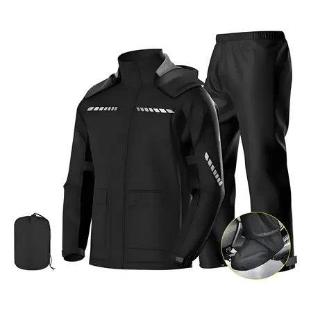 Capa Chuva Motoqueiro Profissional Resistente Impermeável Preto Xxxl