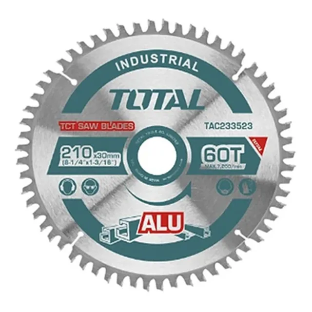 Disco De Corte Para Aluminio 210mm 60 Diente Total Tac233523