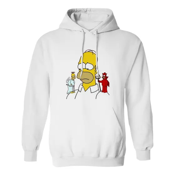 Sudadera Con Gorro Homero Simpson Angel Y Diablito