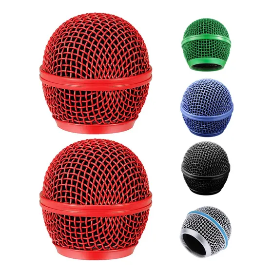 Cabezal De Micrófono De Acero De Repuesto Para Shure Sm58 Color Rojo