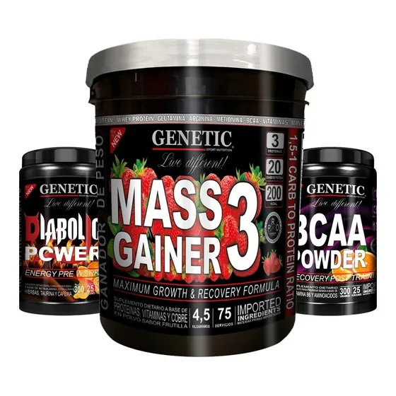 Anabol 3 Mass Gainer Pre Post Entreno Diabolic Bcaa Genetic