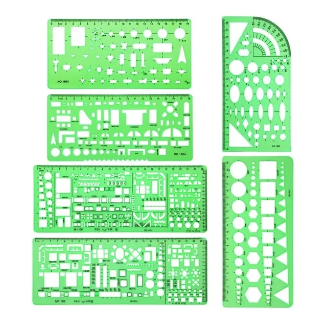 Kit D 6reglas Para Arquitectura, Plantillas De Dibujo. 