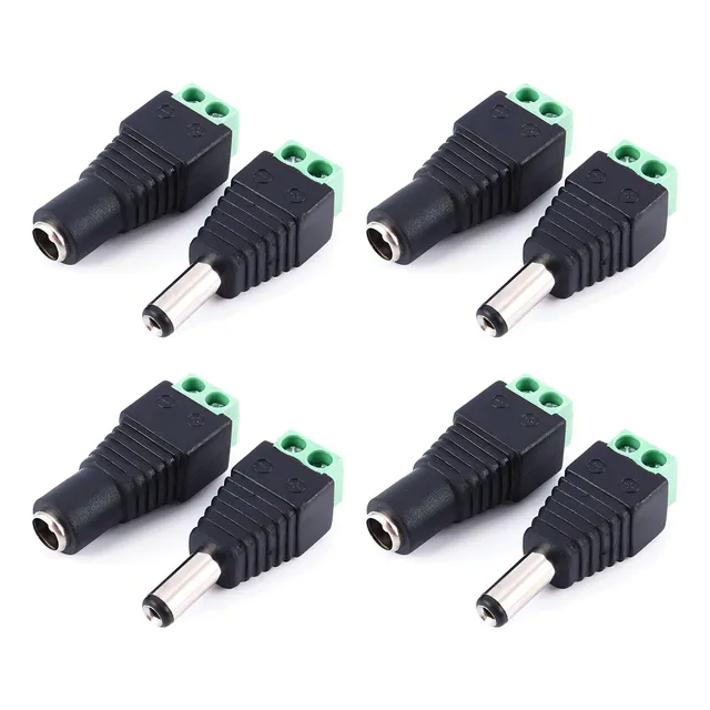Paq 4 Pares De Conectores De Corriente Cctv