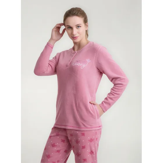 Beckil Cod 1774 Pijama Polar Pantalón Estampado Abejas