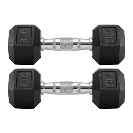 Kit 2 Mancuernas Hexagonales Pesas Ejercicio Gimnasio 20 Lb Negro