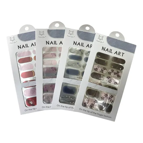 Nail Art Stickers Autoadhesivos Efecto Gel Deco Uñas Premium Foto