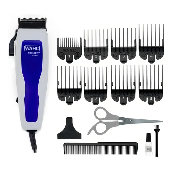 Máquina De Cortar Cabelo Wahl Home Cut 8 Pentes Tesoura 220v Cor Azul