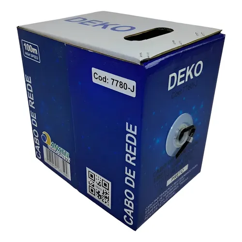 Cabo de Rede Cat5e Azul UTP 305m Deko PVC para Redes Ethernet