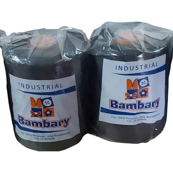2 Hilos De Coser Bambary, Polyster40/2,  Negro 10000 Yds