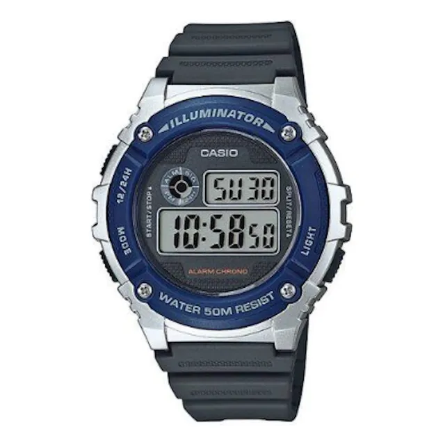 Reloj Digital Caballeros Casio W-216h-2avdf Negro Azul Plata