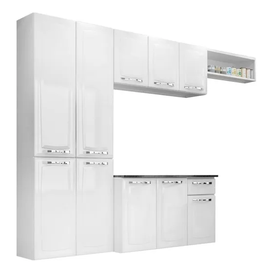 Cozinha Completa Itatiaia Aço Amanda Com Paneleiro Duplo Cor Branco