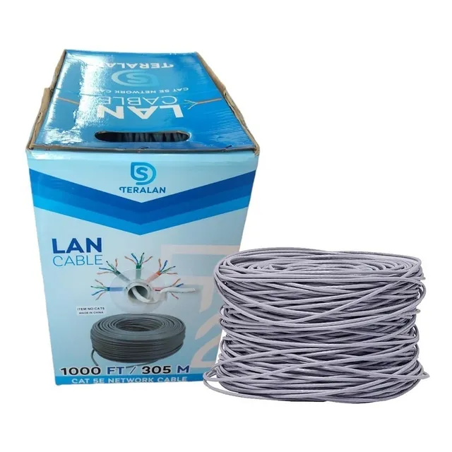 Cable De Red Utp Cat 5e Rj45 305 Metros Rollo Ethernet Lan 