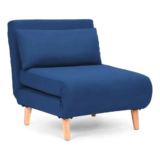 Sillon Cama 1 Cuerpo Trifold Sofa Dormitorio Living Lcm Color Azul Diseño de la tela Liso