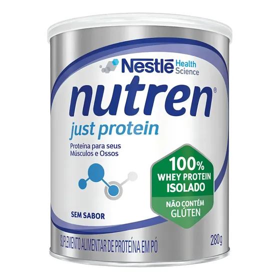 Just Protein Nutren 280g-100% Proteina Isolada Nestlé Sabor Without flavor
