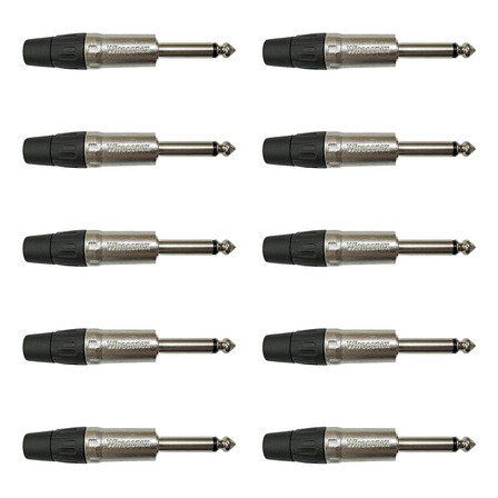 Conector P10 Macho Linha Mono Wc 1112 Wireconex 10 Unidades Conector P10 Macho Linha Mono Wc 1112 Wireconex 10 Unidades