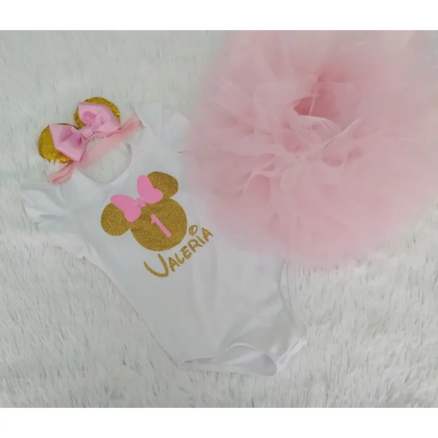 Conjunto Bodie Y Tutu Minnie Para Niñas
