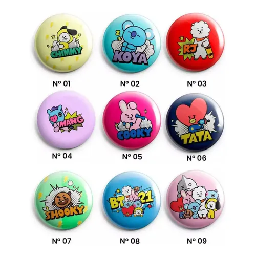 Kit 8 Bottons/broches/pin Redondos Bts World Tour Arirang