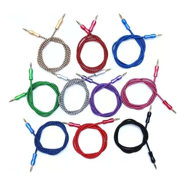 X5 Cable Auxiliar Audio Plug 3.5 Mm 1 Metros Premium Nylon 