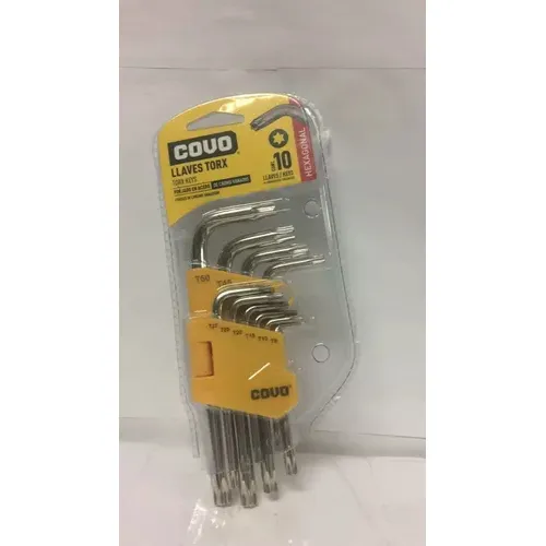 Llave Allen Torx :t09-t50(jgo 10pzas) Cortas Covo