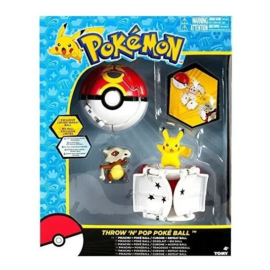 Tomy Pokemon Throw .n. Pop Duel Pikachu Pokeball - Conjunto