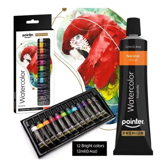 Acuarelas 12 Colores Pointer Premium