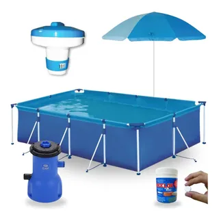Piscina 5000l + Bomba 220v + Guarda Sol + 50 Mini Pastilhas Piscina 5000l + Bomba 220v + Guarda Sol + 50 Mini Pastilhas