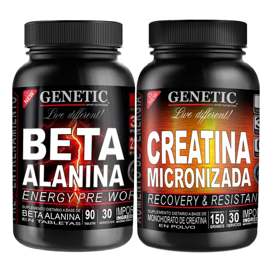 Energía Fuerza Recuperación Creatina + Beta Alanina Genetic