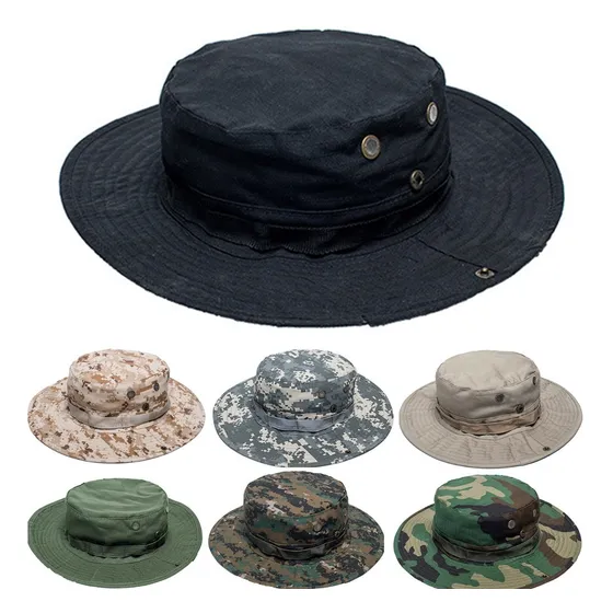 Sombrero Gorra Tactico Militar Airsoft Campismo Boonie Hat Negro Adulto 61 Cm
