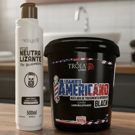 Neutralizante 500ml + Alisamento Relaxamento Americano Tróia