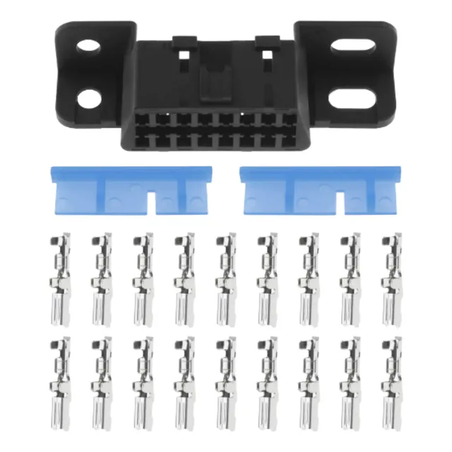 Conector Obd2 Femea 16 Terminais Montagem De Tomada Carro