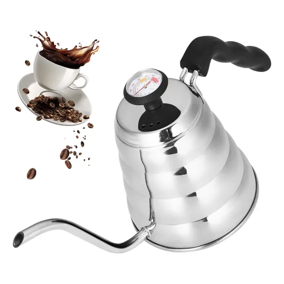 Tetera Cuello De Cisne Con Termmetro Cafetera Acero Inox 1l