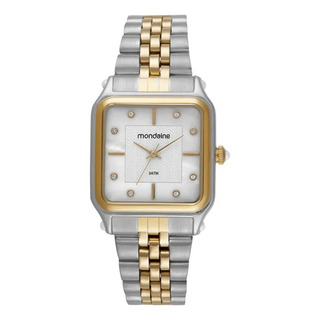 Relógio Mondaine Cristais Prata/dourado Feminino 32843lpmvbe Correia Bicolor Bisel Dourado Fundo Branco Relógio Mondaine Cristais Prata/dourado Feminino 32843lpmvbe Correia Bicolor Bisel Dourado Fundo Branco