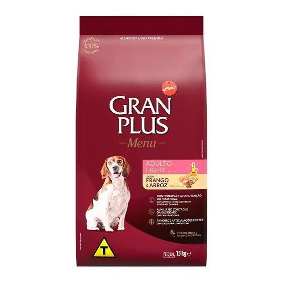 Ração Granplus Menu Light Cães Adultos Médio E Grande 15kg