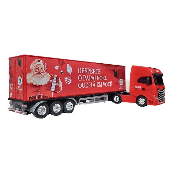 Miniatura Coleção Carreta 1/30 Caminhão Coca Cola Natal