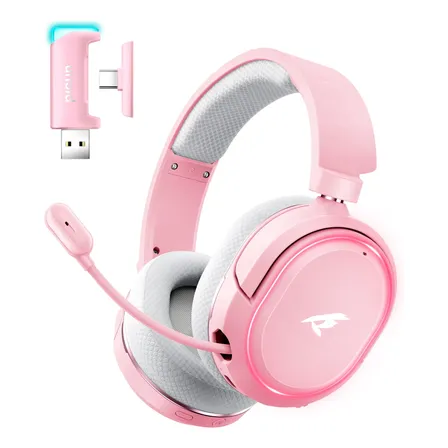 Audífonos Gamer Picun G2 2.4ghz Bluetooth 5.4 Gray-pink
