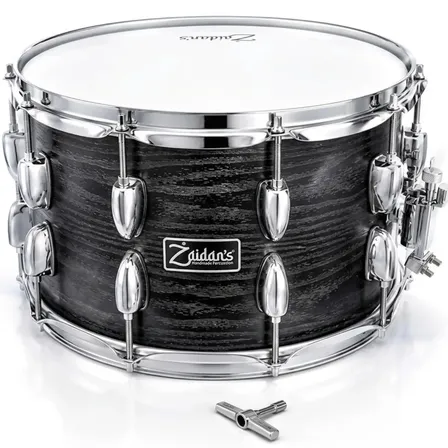 Caixa de Bateria Profunda Zaidan's 14" x 8" em Basswood Preta para Snare Drum
