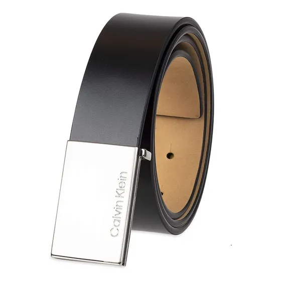 Calvin Klein Cinturón De Hebilla Con Logotipo De Hombre, Neg